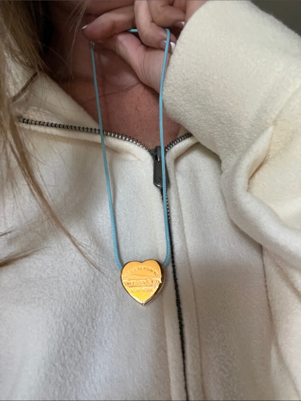 Authentic Tiffany & Co. Gold Heart Scarf  Charm Made in Italy